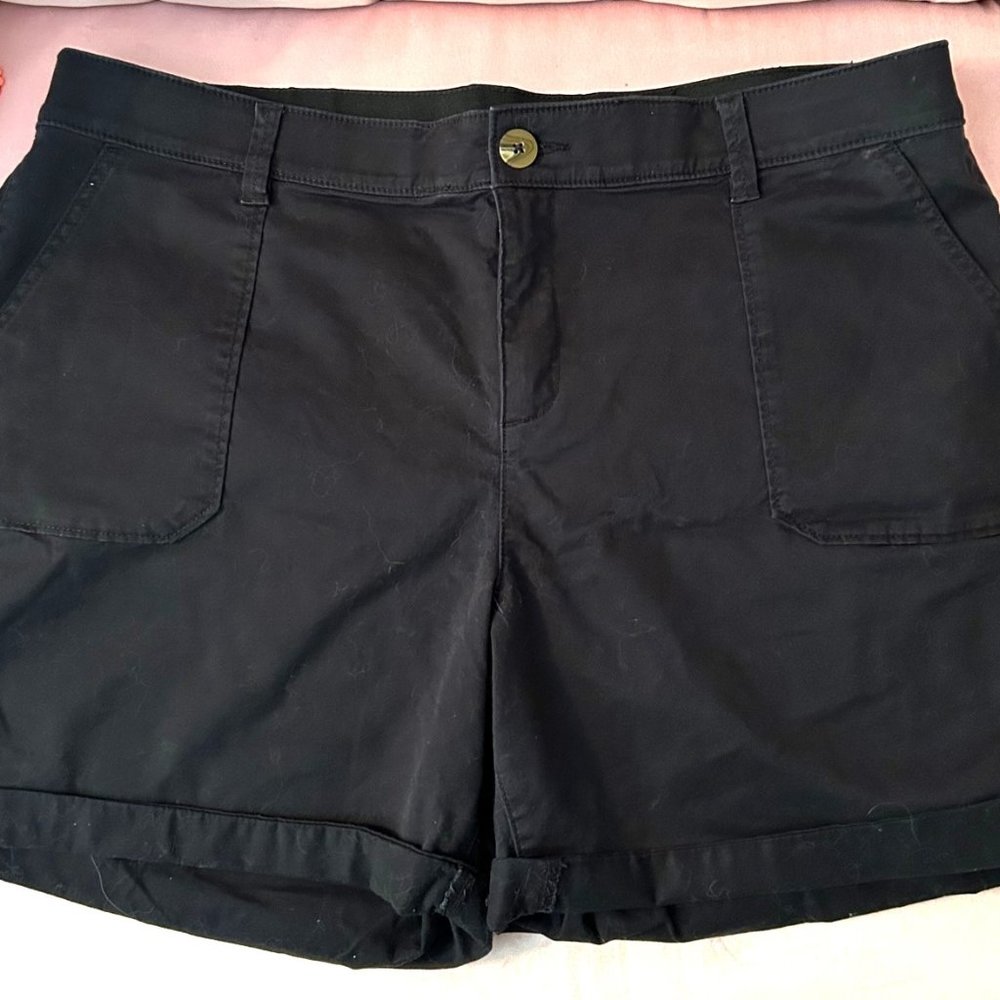 New Black Lane Bryant Twill Shorts 16